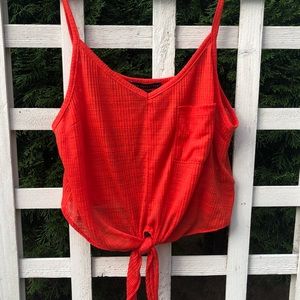 UO Tie Front Pocket Tank